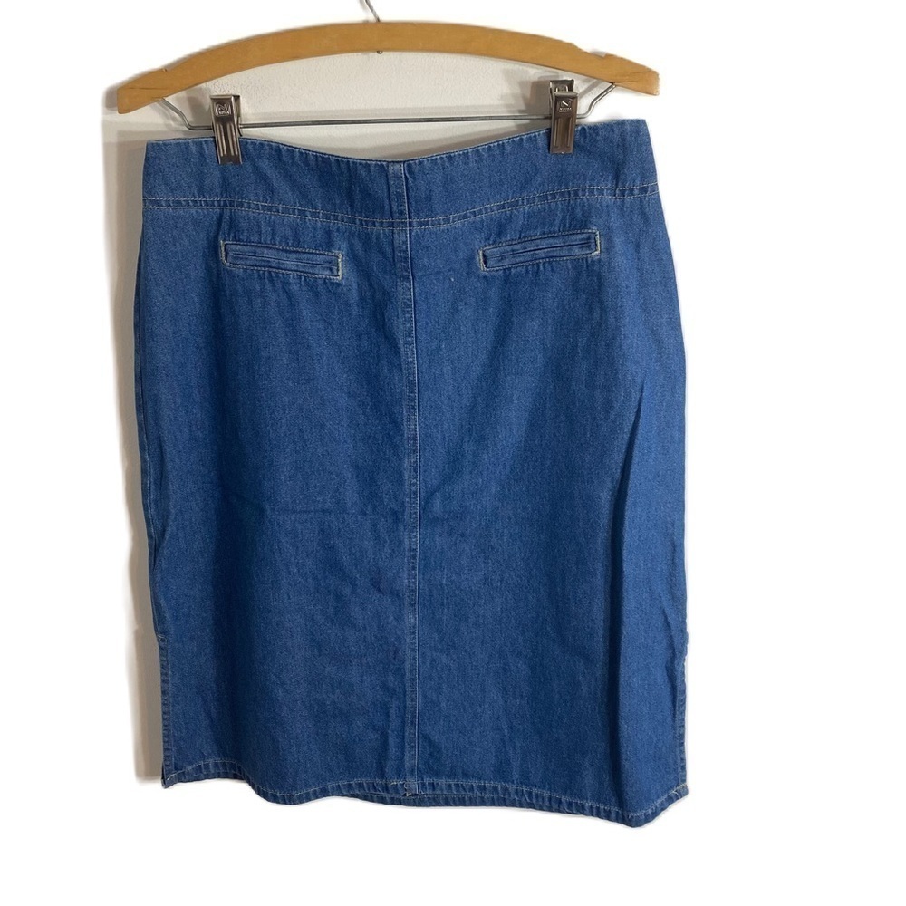 Vintage True Blue Denim Skirt Sz 10 90s Zipper